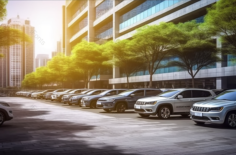 城市户外露天公共停车场停车位实拍图,高清,摄影图,摄影图片,图片大全,摄影图免费下载